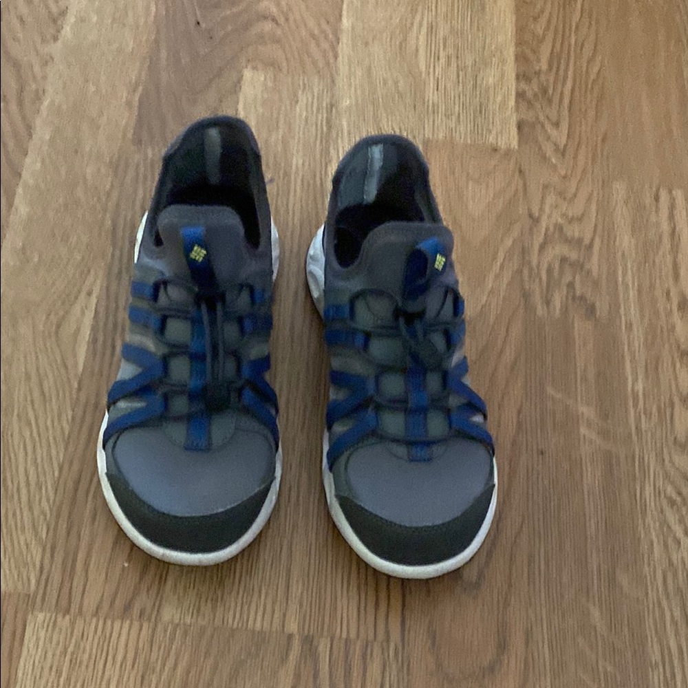 Columbia Gray and Blue Water Sneakers with Drawstring Closure